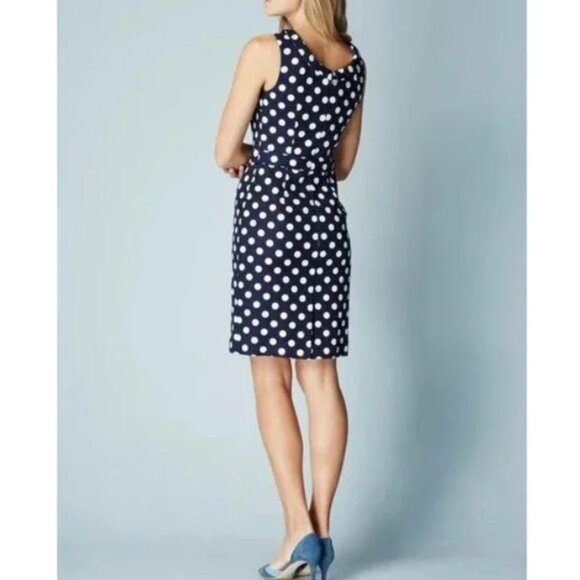Boden Martha 60s inspired retro navy polka dot sheath dress 8 - Picture 2 of 13